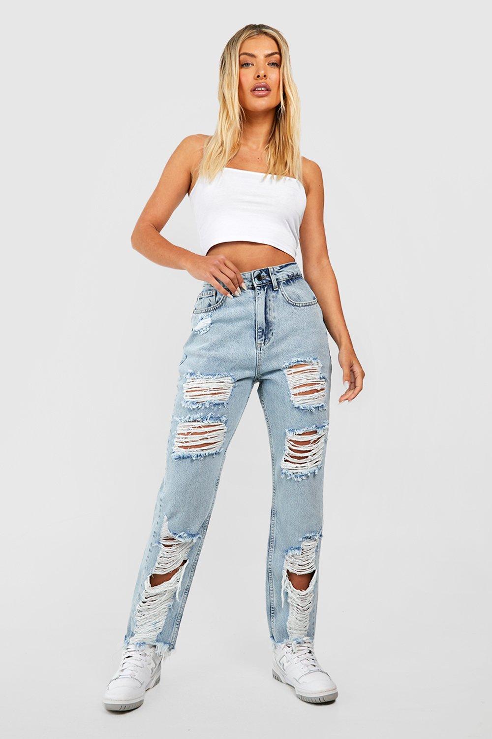 Extra high waisted hot sale mom jeans